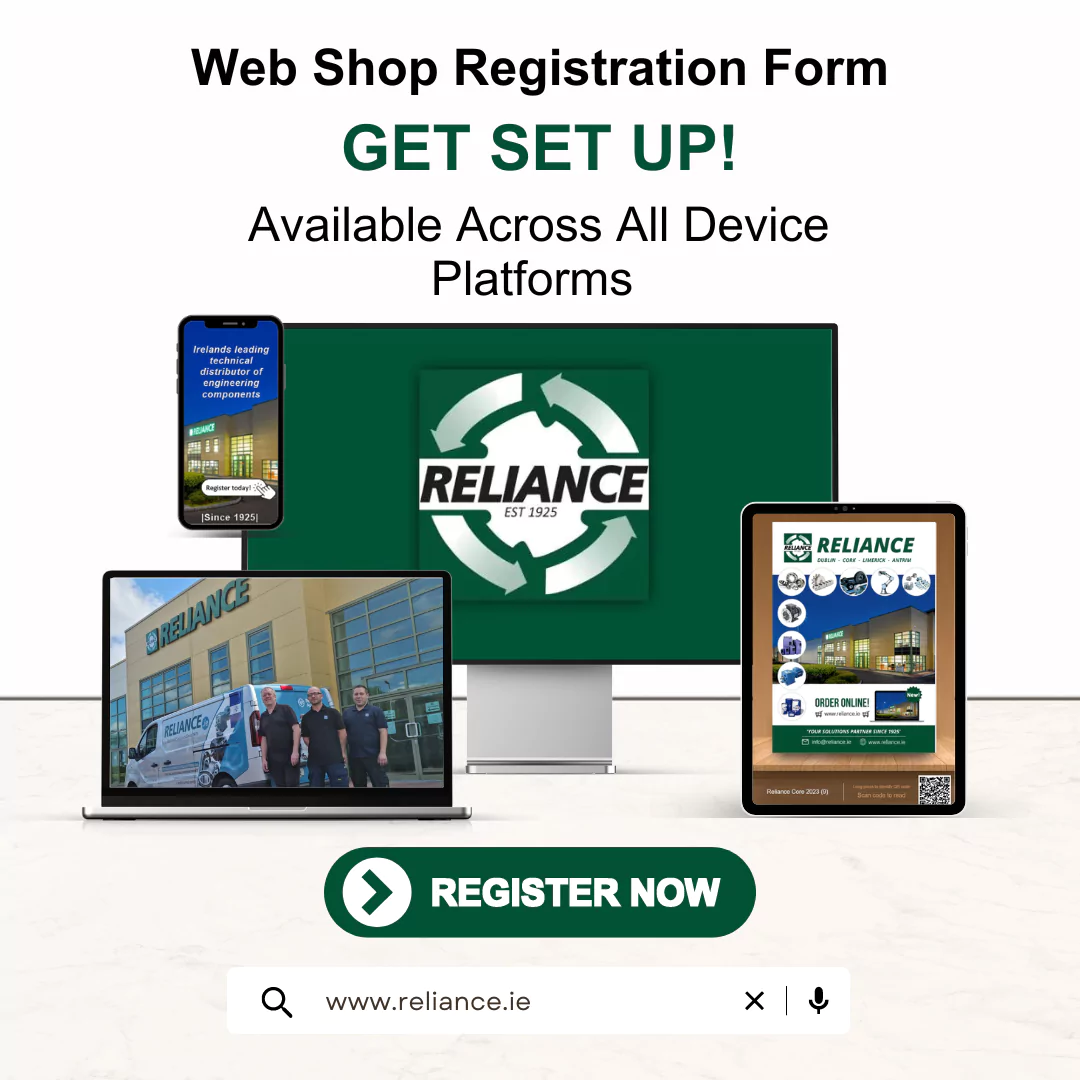 Web shop registration form: Available across all device platforms. Click 'Register now' and fill out the form to get set up!